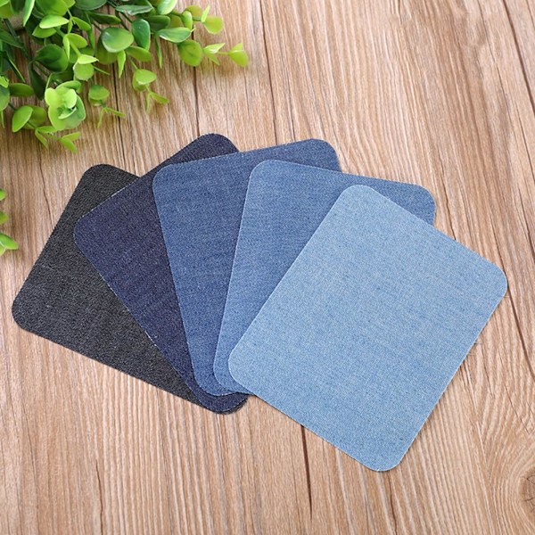 20 st 5 Färger DIY Stryk på Denim Tyg Lappar för Kläder Jeans Reparation