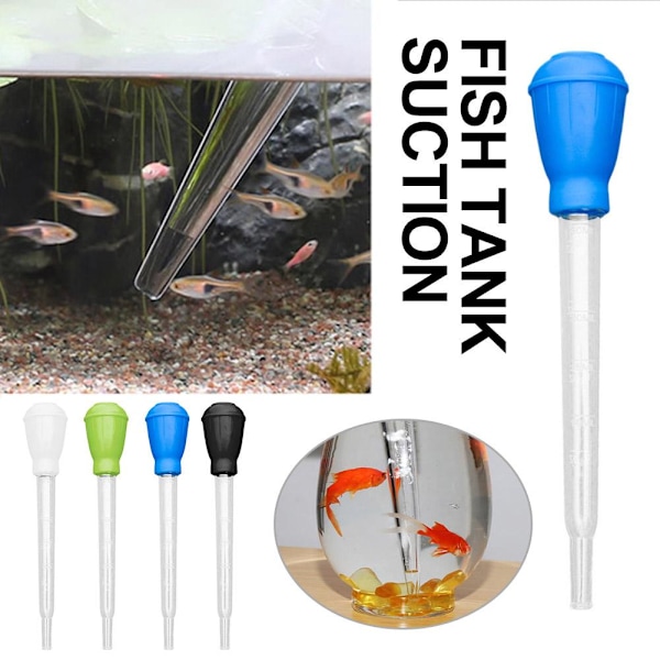 Akvarium Sugkopp Avföringsbytare Vattenbytare Mini Manuell Rengöring Sugare Vatten Fisk W8e1 Black One size