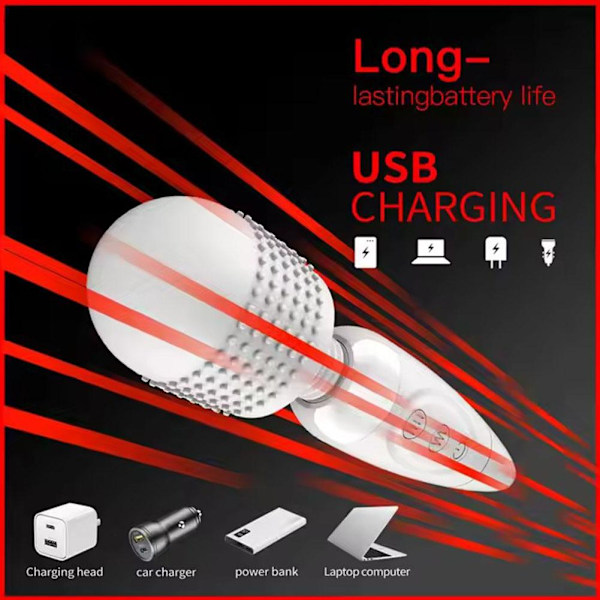 Handhållen Massager 20-Hastighetsstav Vibrerande Massage Magisk Terapi Black 1pcs