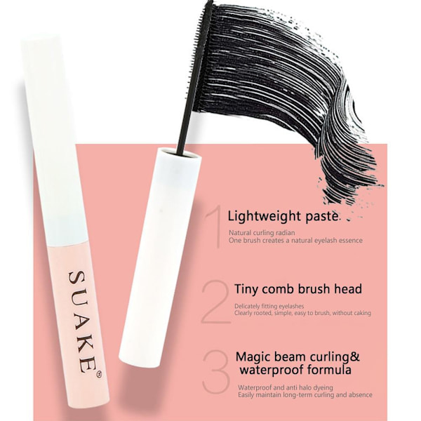 SUAKE Vattentät Mascara Långvarig Makeup Liten Borste Tät Mascara Lång Smal Lockig Huvud Y2O3 brown 5g