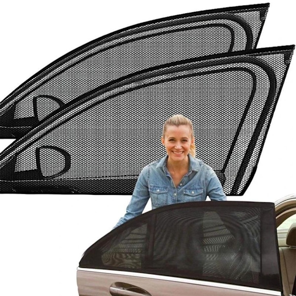 2 st Bilsida Främre Fönster Solskydd Nät UV GX med Dragkedja Skydd I5L5 SUV a rear window
