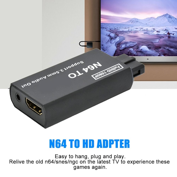 Spelkonsol till HDMI-konverterare Adapterkontakt för N64/SNES/NGC HDMI Ljudutgång S6N2