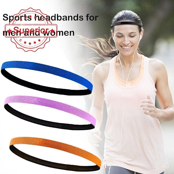 Fint Sportpannband Anti-Slip Svettabsorberande Hög Utomhus Yoga Löpning Stilfull Fitness J1i3 orange onesize