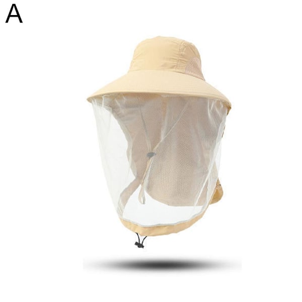 Fiskehatt för utomhusbruk med nätmask, myggsäker och solskydd Khaki 1pc