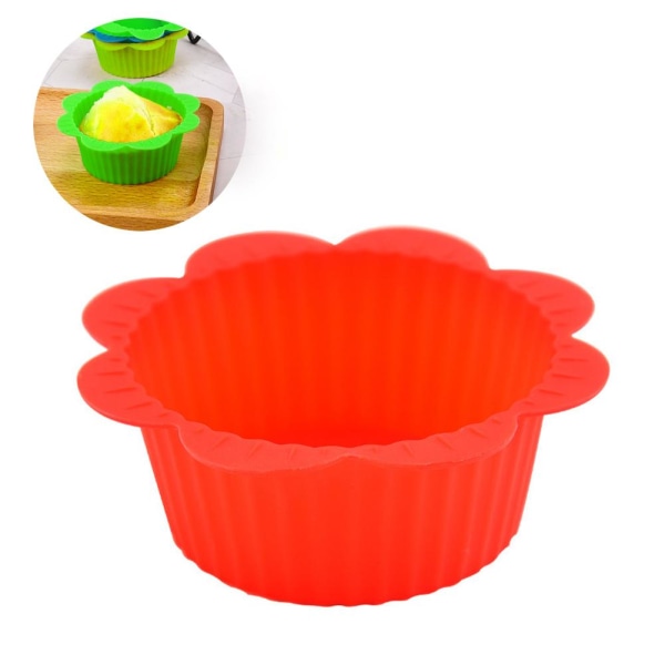 Mini Cupcake Flower Cake Silikon Bakning Cup Muffin Bröllopsverktyg green 1pcs