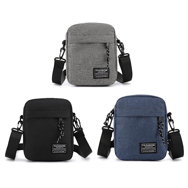 Axelväska för män Oxfordtyg Casual Liten Fyrkantig Väska Crossbody Messenger Bag Black One size