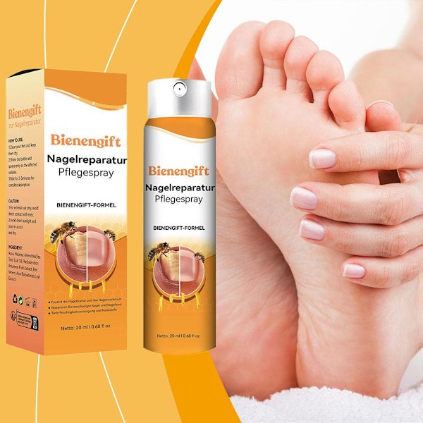 Bee Nagelbehandlingsspray - 20 ml - för Nageltillväxt & Hälsa Natur--