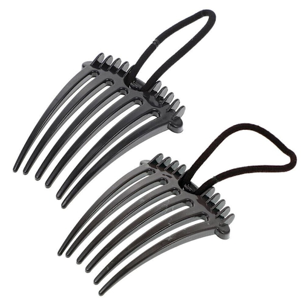 Bandette Kam, Bandette Kam med Elastiskt Band, Hästsvans UP K9B2 Bump it M2M0 blackA one-size 2pcs