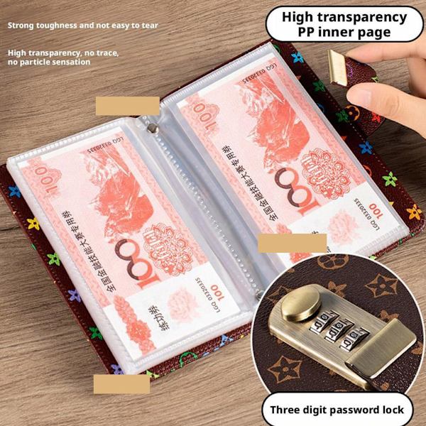 Hemlig Magisk Lås Läderbok För Att Spara Kontanter Och Värdesaker Pengabox Automatisk Alkan Ya Mini Y8c7 khaki One size