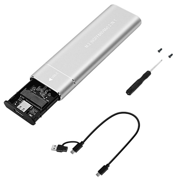 M.2 NVMe SSD-kapsling USB 3.1 Gen 2 till NVMe PCI-E M.2 Drive SSD Hårddisk Ny sliver NGFF+NVME