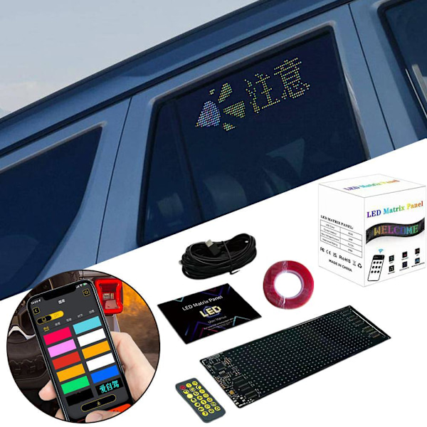 Led Bilmonterad Flexibel Fullfärgsskylt Intelligent Kan Styra Diy T7e0 A 1set