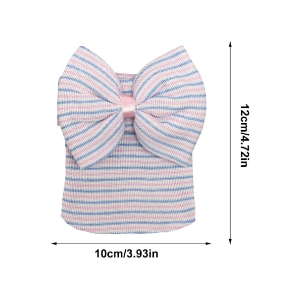 Vår Sommar Stor Rosett Randig Babyhatt Enfärgad Baby Pojkar Flickor Mössa För Nyfödd Turban W0p7 Pink and white stripes One size
