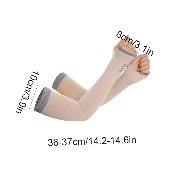 1 par UV-skydd Kylande Arm Sleeves Halkfria Is Silke Armskydd för. grey 1size