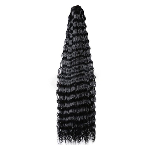 30 tum lång Deep Twist syntetiskt hår Deep Curly Hair Extension. 1B onesize