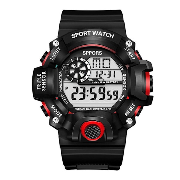 Digital Lysande Unisex Sport Vattentät Klocka Herrklockor Mode Damarmbandsur A7K9 Red One size