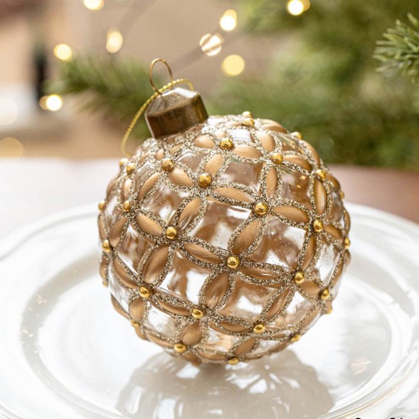 Julgranskulor i glas 8cm Julkulor Julgransprydnad Kulor Butiksfönster M3P1 A 1pcs