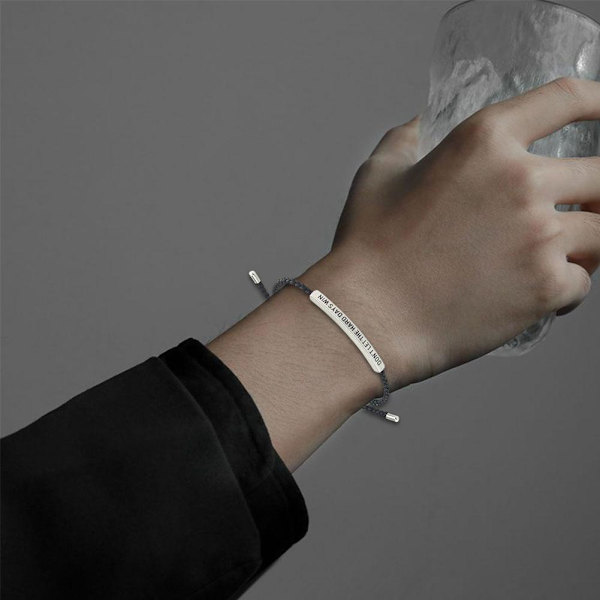 WSRRDRECVHi Låt Inte De Tuffa Dagarna Vinna Armband för Kvinnor, Justerbart Flätat Rep Graverat Armband, Motiverande Tubarmband, Inspirerande Black2 onesize