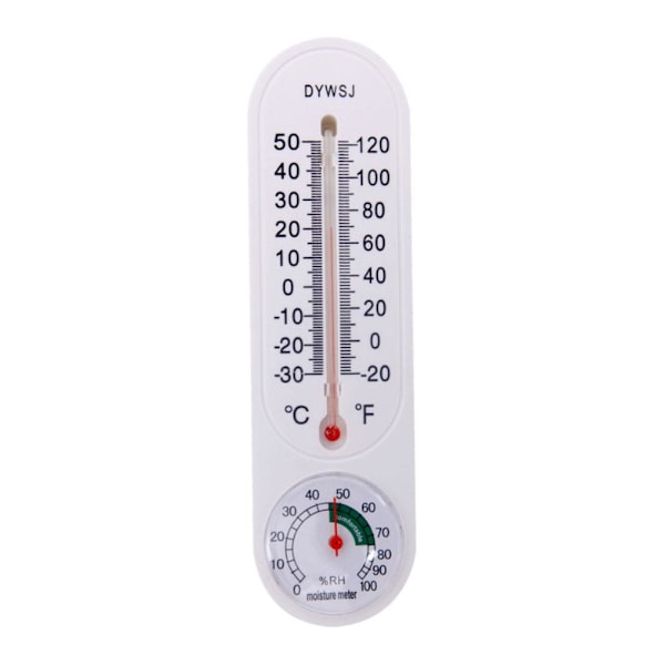 Generisk Inomhus/Utomhus Termometer Hygrometer - Exakt Temperatur- & Fuktighetsmätare för Växthus, Hem, Kontor - Digital Display - Bat