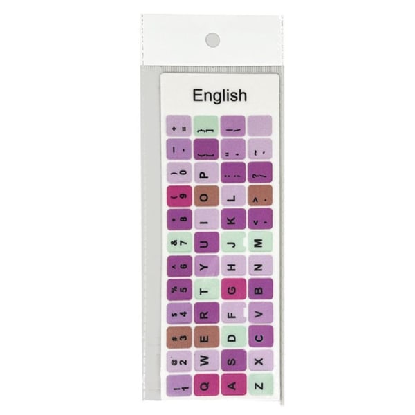 Laptop engelskt tangentbordsdekal Macaron Color Button Sticker Des dark mix One-size