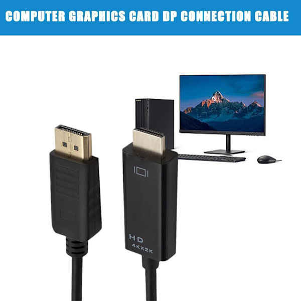 1.8m Kvalitets Display Port Dp Till Hane Lcd PC HD Tv Laptop Adapter Kabel AV V6W9