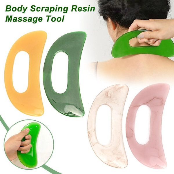 Kroppsskrapningsverktyg i harts för massage, lämplig för rygg, nacke, ansikte, benmassage U1h0 pink 1pcs