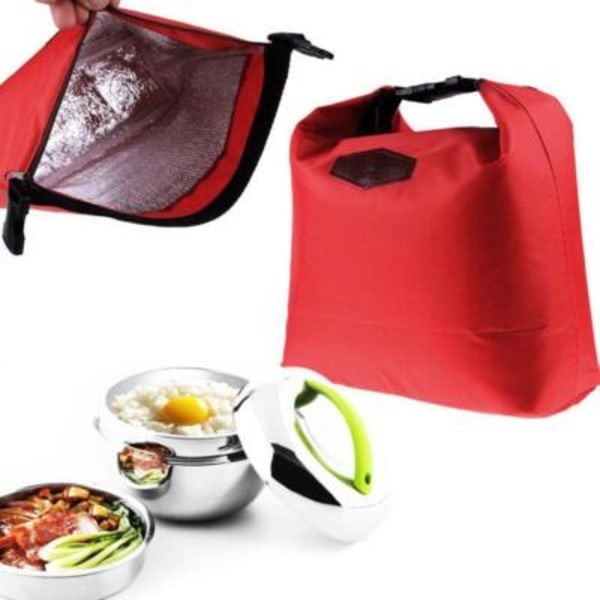 Bärbar Termisk Isolerad Kylväska Lunch Förvaringsväska Vattentät Picknickväska red One-size