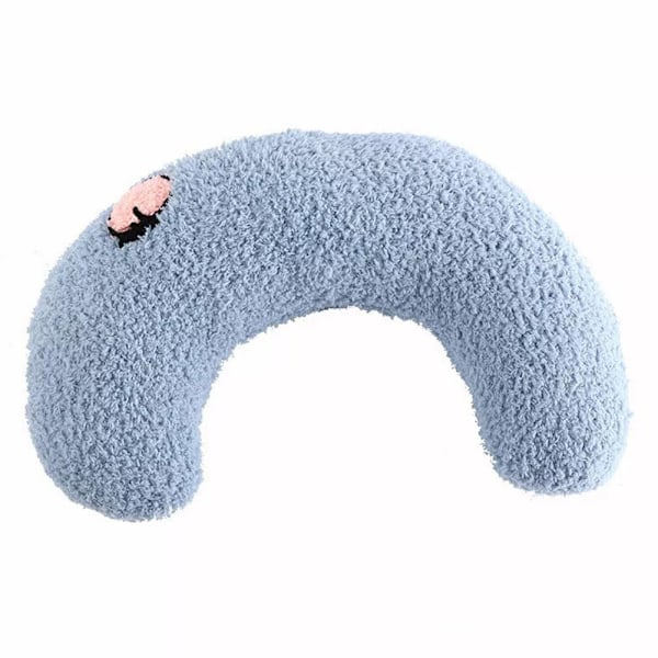 Teddy Sammet Husdjur Halvmåne Kuddar Katter Trampar på Mjölk U-formade Kuddar. Blue One size