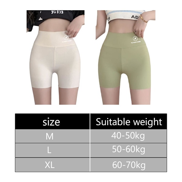 Åtsittande byxor för mage och höftlyft, anti-genomskinliga yoga-leggings i is-silke, sömlösa träningsbyxor för damer, yoga-shorts black M