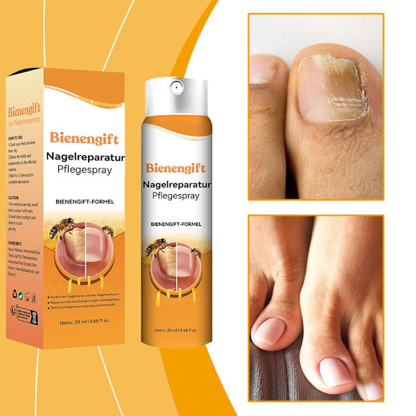Bee Nagelbehandlingsspray - 20 ml - för Nageltillväxt & Hälsa Natur--