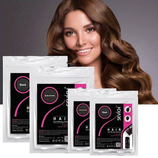 50g/100g Hårbyggande Fibrer Refill Påse Hår Växtfiber Svart dark brown 50g