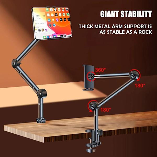 360° Roterande Lång Arm Skrivbord Säng Telefonhållare Ställ Lazy Mount Tablet T3V8 L2P2