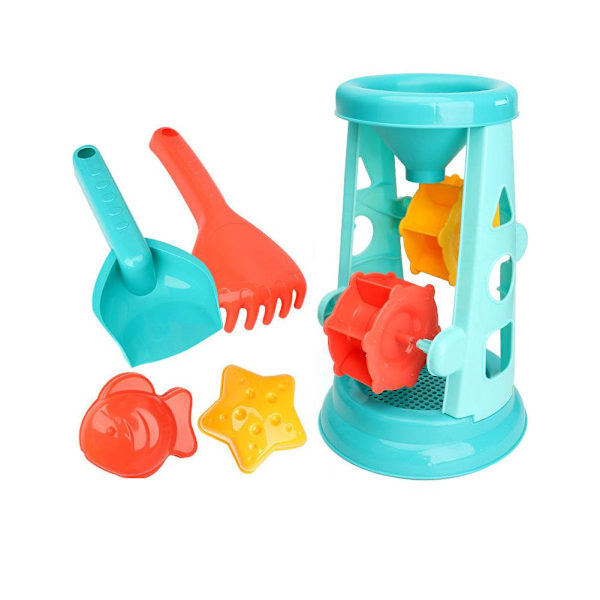 Sommarstrandleksaker Kit för barn Sandset Strandspel Leksak Hinkar Spadar Verktyg D8L4 sand clock 1set