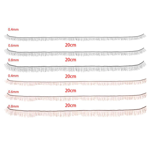 Svart / Brun 0.4/0.6/0.8mm Konstgjorda Ögonfransar Docka Dockor Tillbehör I1E3 Brown 0.4mm