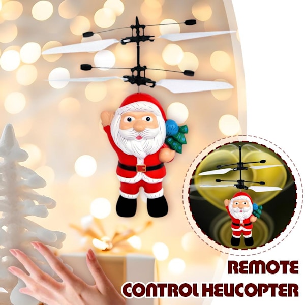 Flygande Jultomteleksaker, Jultomteflygplansleksak, Elektrisk Jultomtehelikopterleksak, Infraröd Induktionskontrollleksak, Jultomte