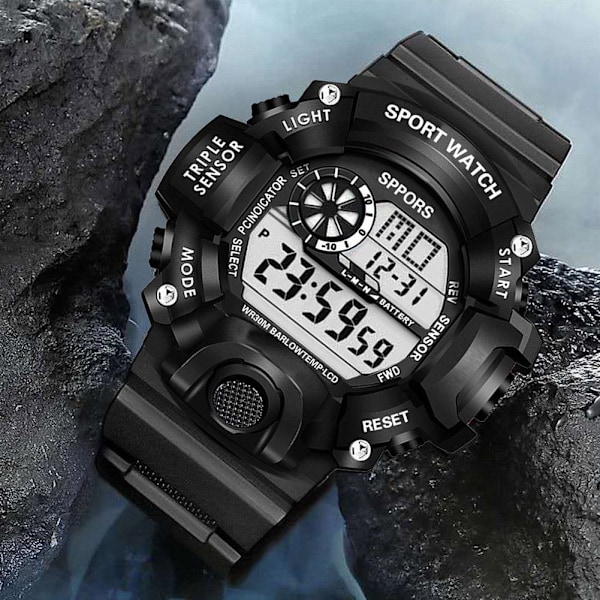 Digital Lysande Unisex Sport Vattentät Klocka Herrklockor Mode Damarmbandsur A7K9 Red One size