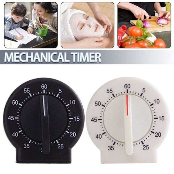 Minut Timer Mekanisk Manuell Matlagnings Timer Urverk varm White 1pcs
