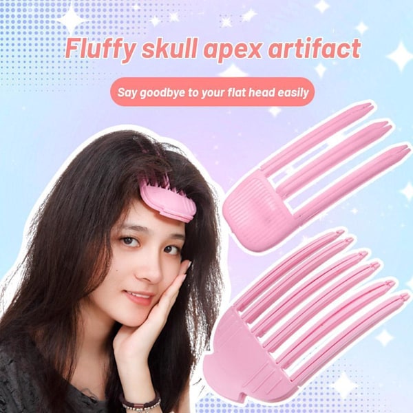 Hög Skalle Topp Infällbar Kam Hårrot Fluffig Klämma Hår Curling Artefakt M5G3 set black 1set