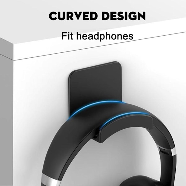 1x Hörlurshängare Under Skrivbord Krok Headset Display Ny Väggmonteringshållare -AU.  White 2pcs