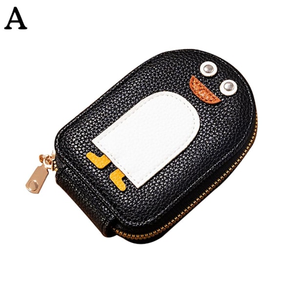 1X Tecknad Pingvin Visitkortshållare PU Myntbörs P1F7 2024 Söt Plånbok S8H6 red ONE-SIZE