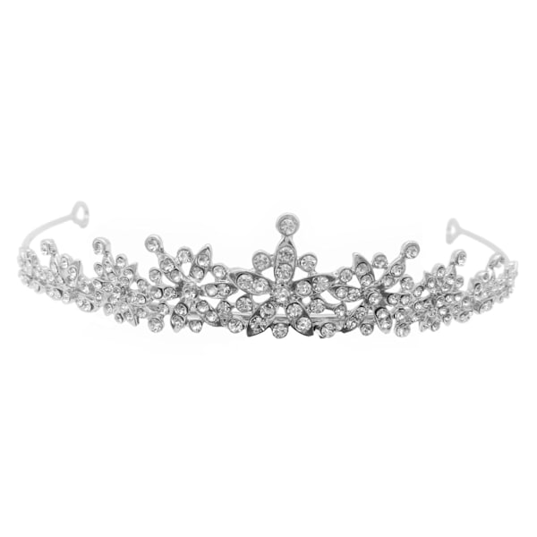 Silver Bridal Tiara med Faux Pearl Crystal och Rhinestone Accen 2 silver