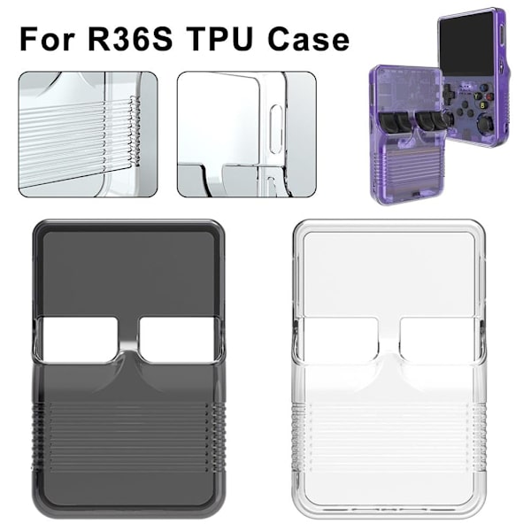 För R36S Nytt Handhållet Skyddsfodral Bärbar Spelkonsol Tillbehör Snabbt Transparent Black for R36S