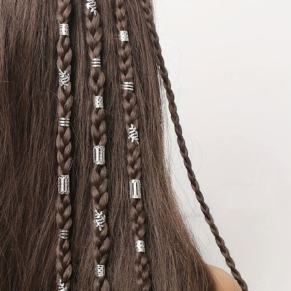 Hårringar för Dreadlocks Hårflätor Ihåliga Hår Hårnål Ring Flätor Pärlklämma Manschetter R2o5 Golden One size