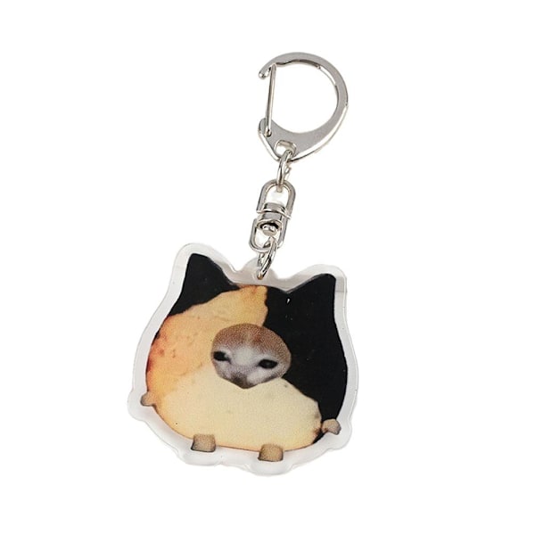 Mat Katt Katthuvud Nyckelring Rolig Gåva För Student Nyckelring E1E9 breads cat 1PC