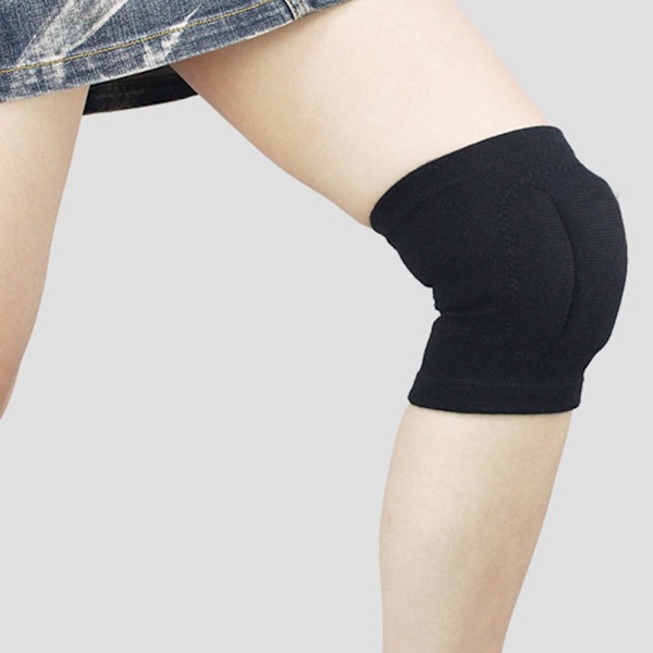 2 st Tjocka Knäskydd För Dans Volleyboll Yoga Kvinnor Barn Skydd BlackS S