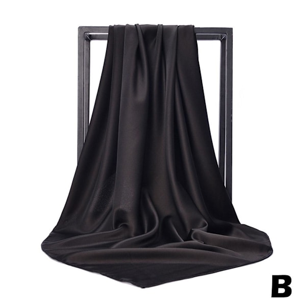 90 cm Dam Sidensatin Sjal Färg Hijab Huvudduk Hårinpackning r F1Y2 khaki 90*90cm