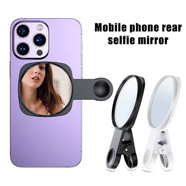 Mobiltelefon Bakre Selfie Spegel Kompakt Selfie Spegel Multifunktionell Telefonhållare För IPhone U0B0 white 1pcs