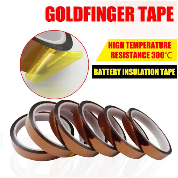 33m Värmebeständig Tejp Kapton BGA Högtemperaturisolering Polyimid `AU. AmberB 10mm*33Y