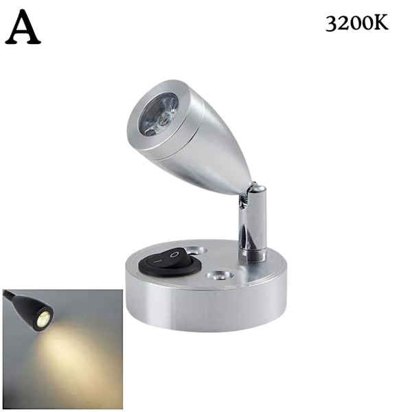 RV Läslampor Interiör Armatur 12V LED med USB Ljus P Läsningsport RV F9P7 Black B 3200K