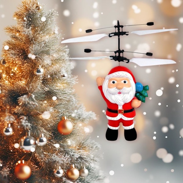 Flygande Jultomteleksaker, Jultomteflygplansleksak, Elektrisk Jultomtehelikopterleksak, Infraröd Induktionskontrollleksak, Jultomte