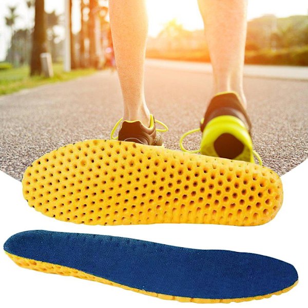 Sport Arch Support Soft Pad Insert Shoes Insoles Sole Memory Foa Yellow on black 43